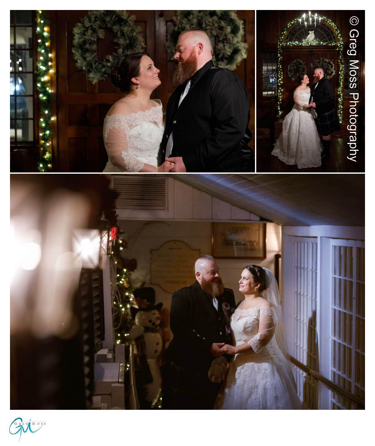 Night bridea and groom photo