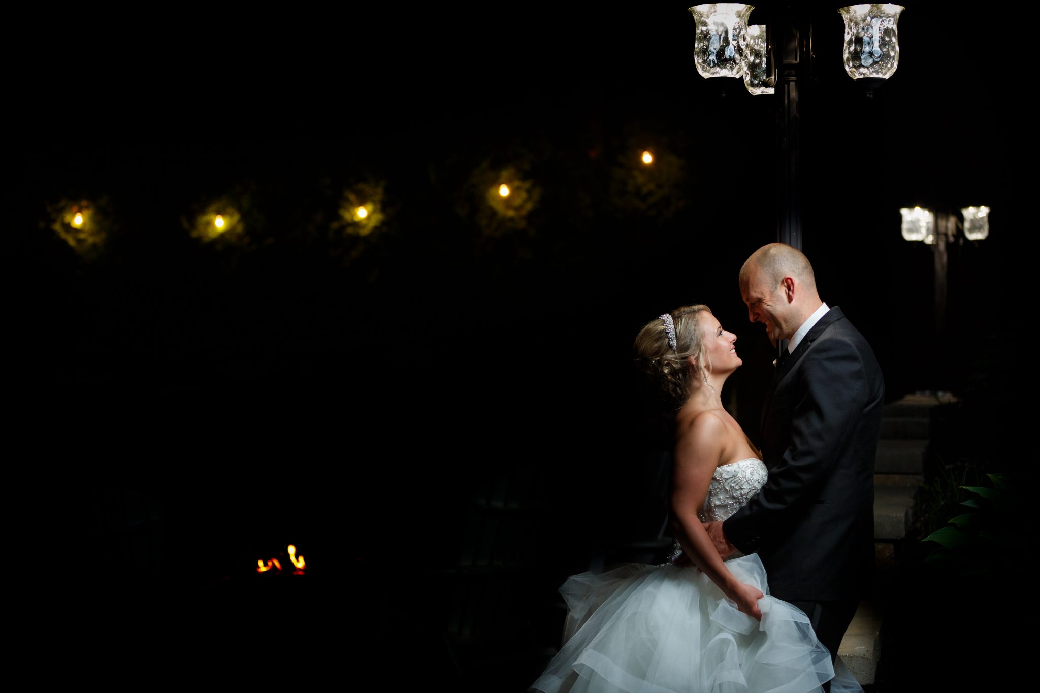 The Mountain Rose Inn weddings43 Bride and Groom night time portrait