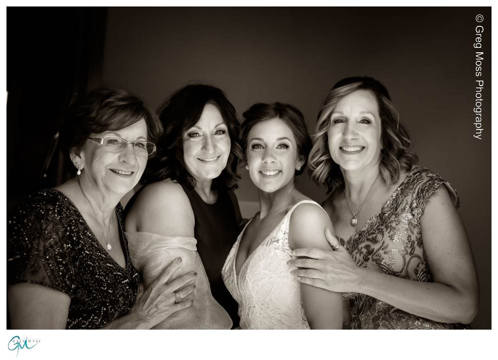 Bride, mother of the bride, Brides Aunt and Brides grandmother