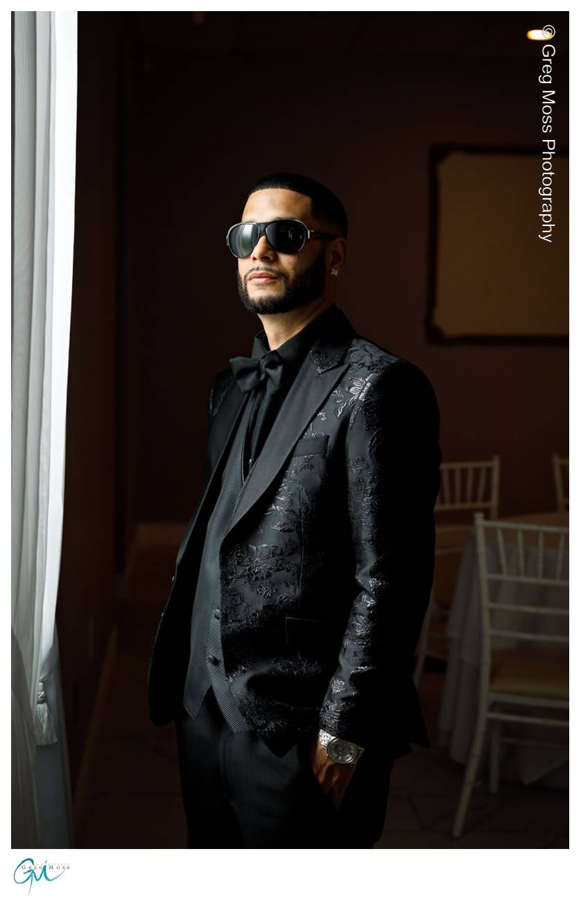 Portrait of groom on wedding day