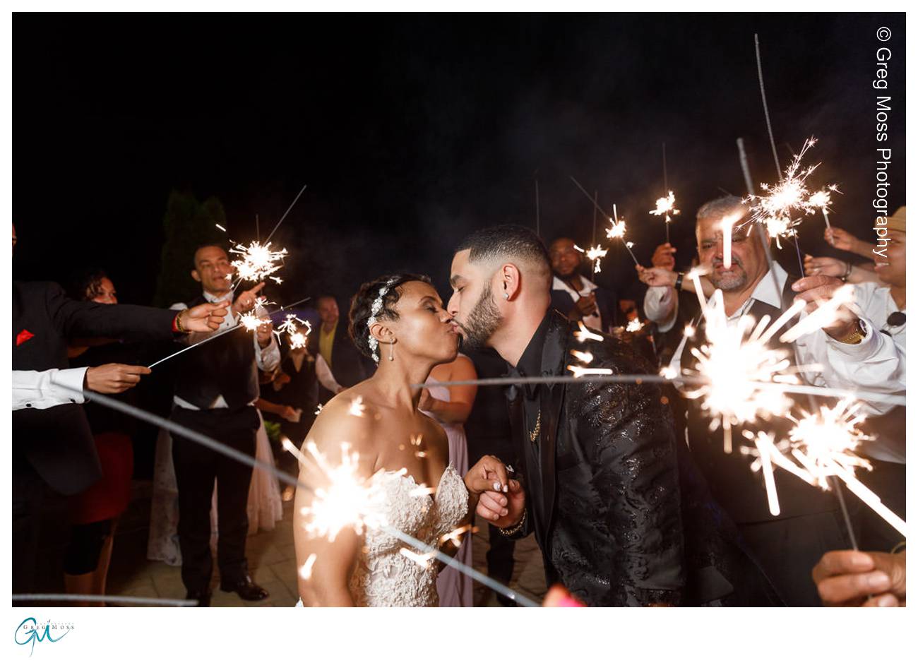 wedding exit sparkler photo