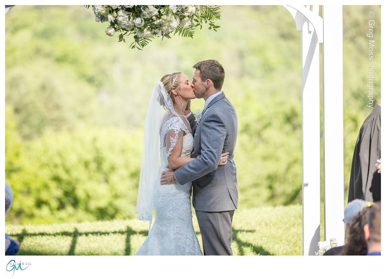 Bride and Groom First Kiss