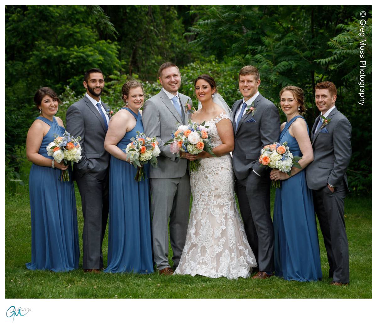 Red Barn Wedding0536 Wedding party surrounded by trees