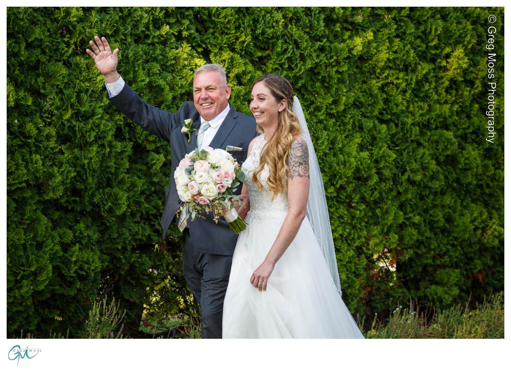 Log Cabin Wedding Photographer-9 Father walking bride down the aisle during outdoor ceremony