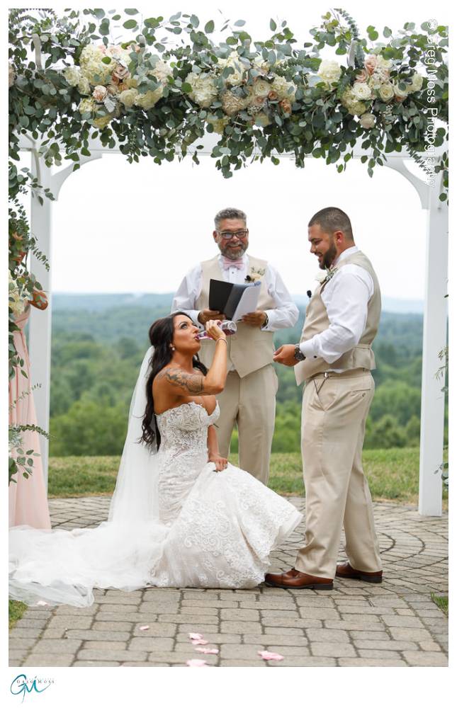 Mountain Rose Inn Wedding-16 Bride got iced after ceremony