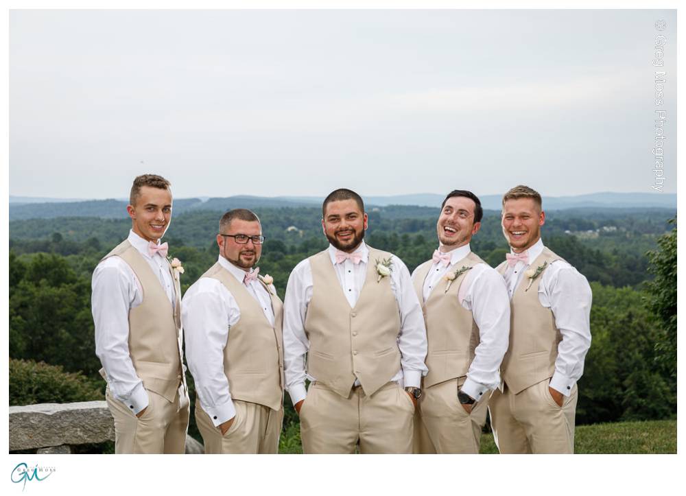 Mountain Rose Inn Wedding-18 Groom and groomsmen with bow ties