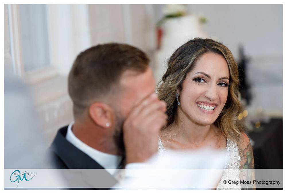 The Boylston Rooms Wedding-18 Bride laughing during Best Man's speech during reception