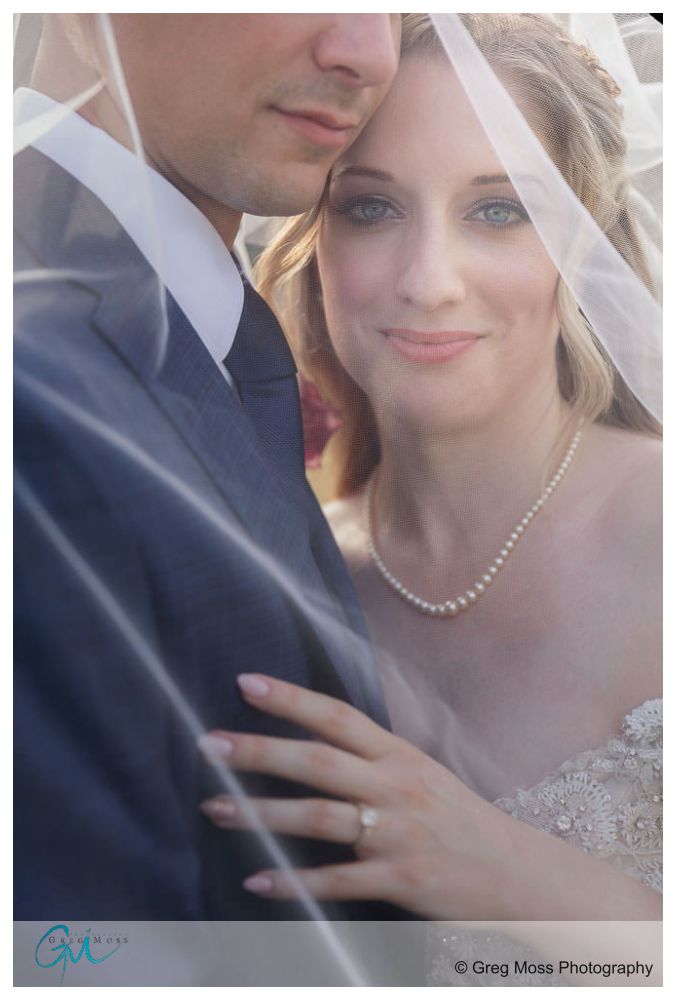 Publick House Wedding-16 Bride through veil holding onto groom.