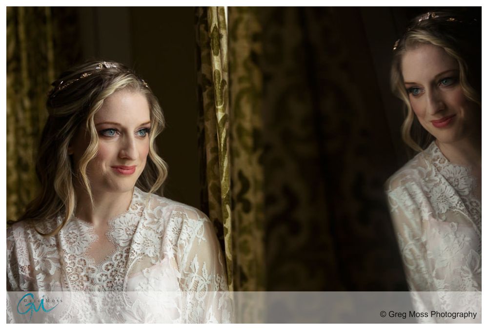 Publick House Wedding-5 Stunning bridal portrait with reflection of bride in tv