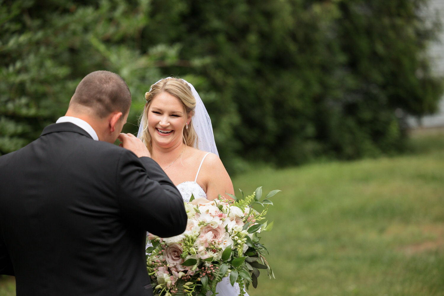 Wedding day first look photo