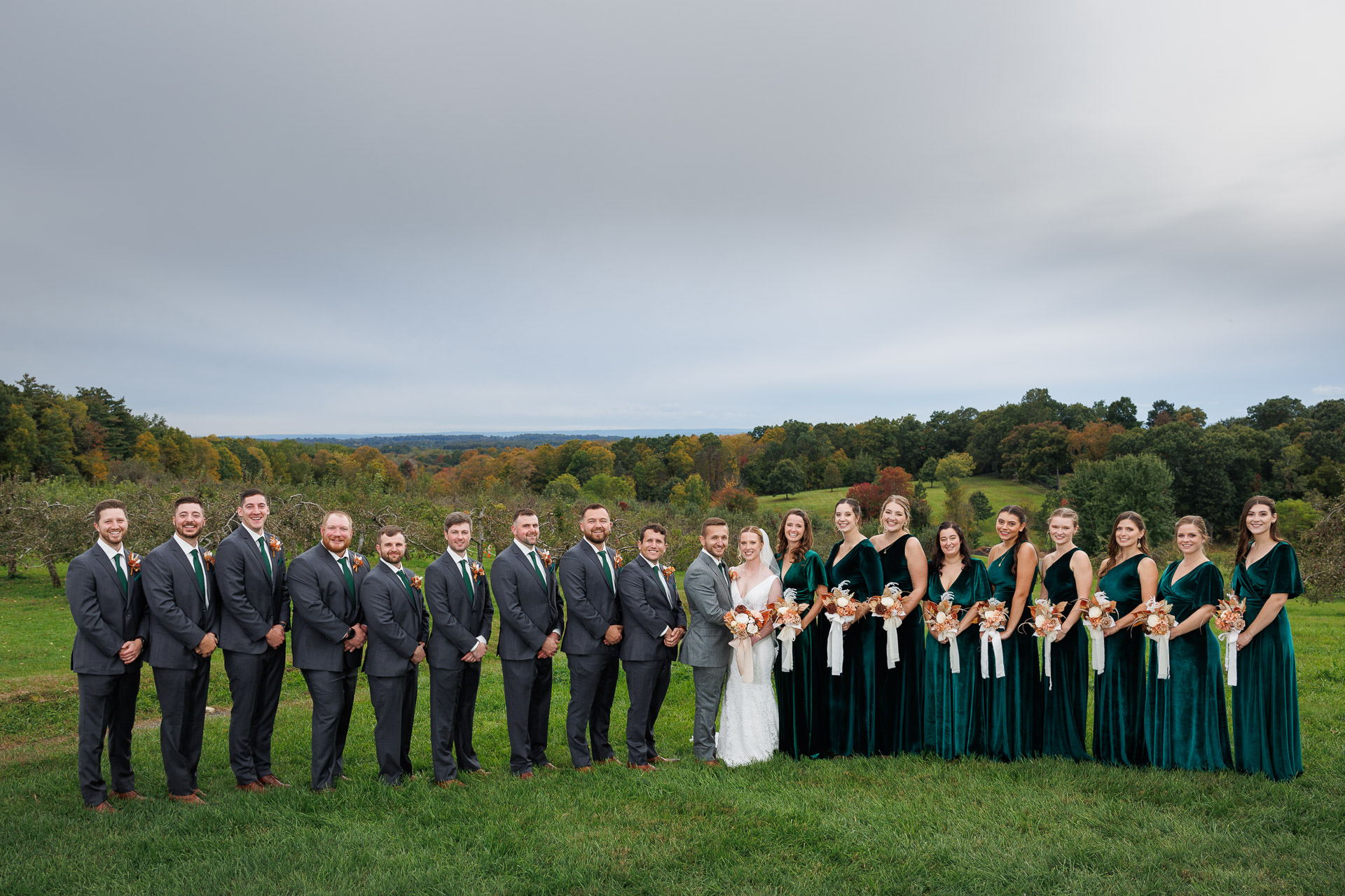 Full Wedding Party photo at Fern Valley Farm